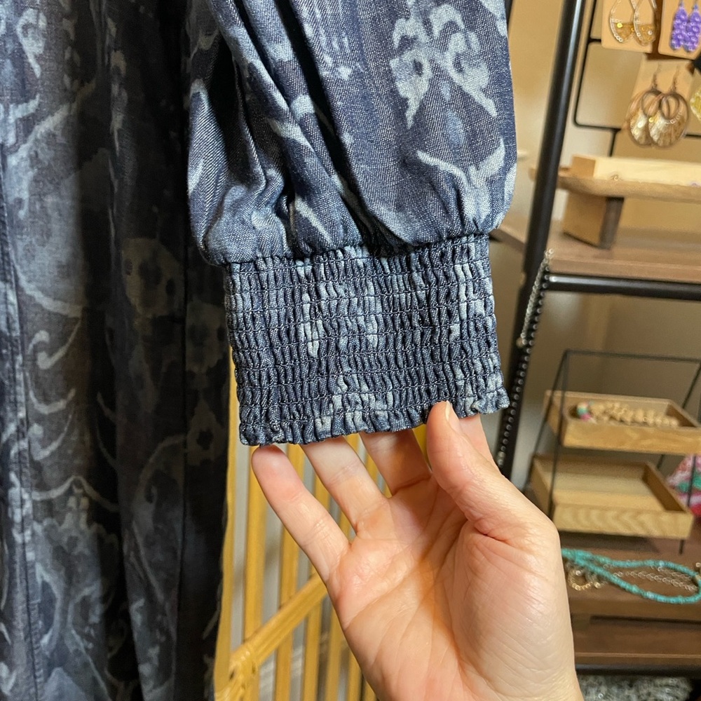 Chico's denim Patterned Long Sleeve Dress - Picture 6 of 11